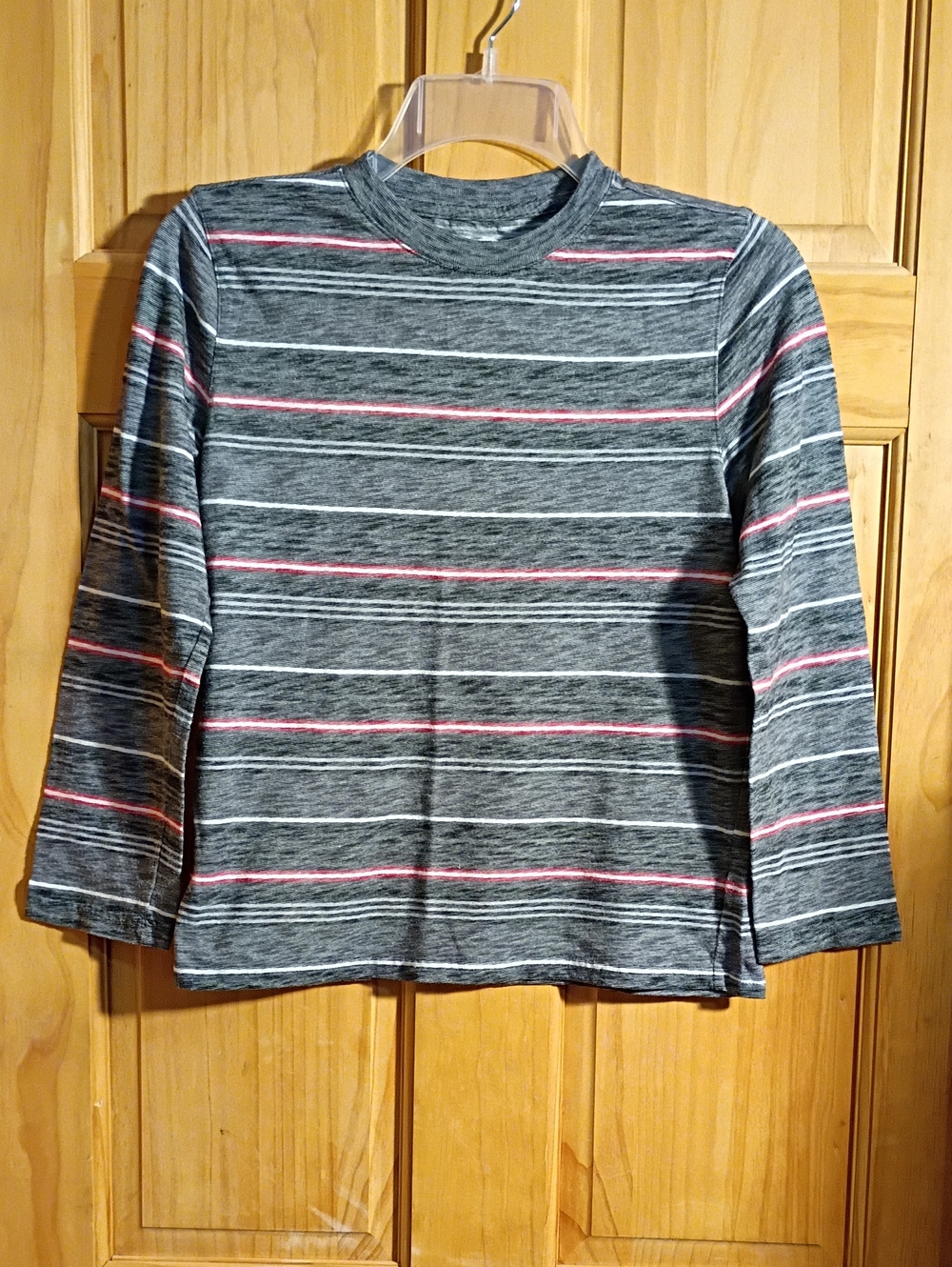 urban pipeline Gray Heather Long-Sleeve Tee with Red & White Stripes